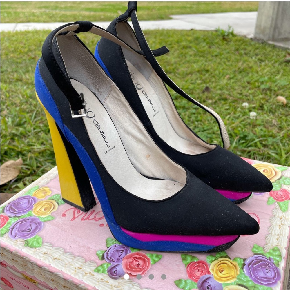 Jeffrey Campbell Black and Multicolor Heels